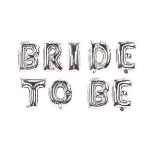 Silver BRIDE TO BE foil balloons set for bridal shower and wedding party decorations