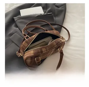 Interior view showing the large capacity of this leopard print crossbody handbag