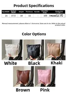 Guide des tailles et options de couleurs pour sacs à bandoulière en PU à franges