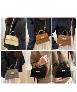 Detailed grid showing six stylish leopard print crossbody bags in various trendy colors