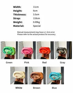 Detailed size parameters and multi-color matrix of marble mini acrylic chain crossbody bag