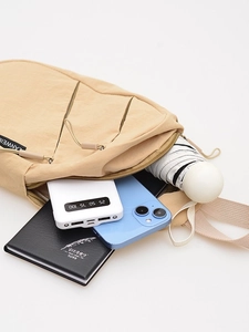 Sac bandoulière en nylon kaki avec grande capacité pour parapluie et téléphone