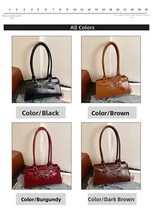 Women's vintage shoulder bags shown in black, brown, burgundy, and dark coffee leather