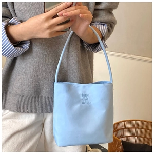 Minimalistische lichtblauwe nylon draagtas met Hope and future reliëf voor vrouwen