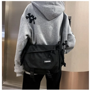 Japanese Workwear Style Nylon Messenger Bag Large Capacity Crossbody Shoulder Bag Functional Student School Bag For Unisex