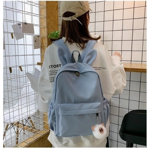 Sac à Dos Scolaire en Nylon Mignon Pour Femmes Avec Oreilles de Lapin Grande Capacité Respirant Doux Kawaii Sac à Dos Étudiant Décontracté