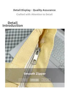 Detail showing smooth metal zipper closure and high-quality canvas fabric texture