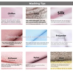 Detailed fabric care guide for chiffon, lace, silk, cotton, and ribbed knit materials