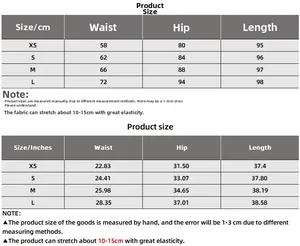 Tableau des tailles pour jupe sirène extensible avec mesures du XS au L en cm et pouces
