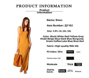 Detail of ginger yellow sleeveless maxi dress in premium milk silk fabric slim fit