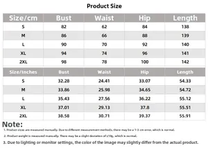 Size chart for women's high-waisted wide-leg jumpsuit with S-2XL measurements in cm and inches