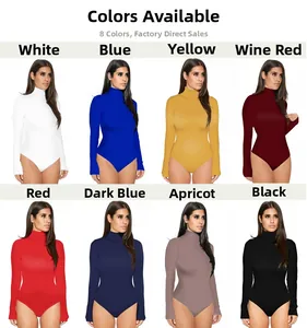 Collection de bodys à manches longues et col roulé en huit coloris tendance