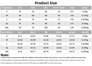 Detailed size chart for sexy V-neck long sleeve dress showing CM and Inch measurements