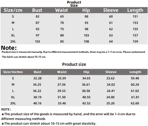 Detailed size chart for women's slim fit maxi dress with CM and inches measurements