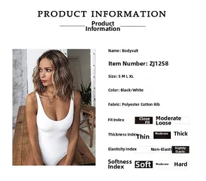 Detail of white sleeveless bodysuit showing ribbed cotton texture and round neckline