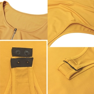 Ginger long sleeve bodysuit featuring a half-zip neckline and ribbed stretch fabric
