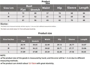 Tableau des tailles détaillé pour robe manches longues en maille avec mesures CM et pouces