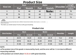 Detailed size chart for women's slim sleeveless bodysuit with measurements in cm and inches