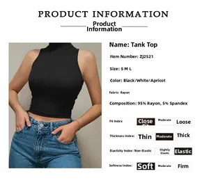 Detail showing high-elastic rayon fabric and slim fit design of the sleeveless crop top
