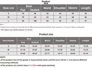 Detailed size guide table in cm and inches for slim fit long sleeve turtleneck top