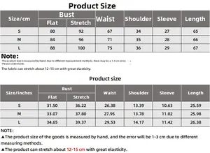 Size chart showing S, M, L measurements in CM and Inches for V-neck short sleeve bodysuit