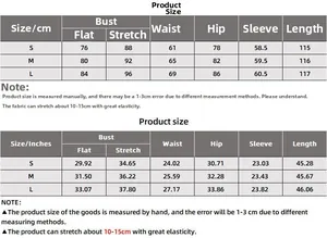 Tableau des tailles détaillé pour robe femme en cm et pouces pour tailles S, M, L