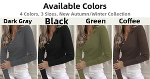 Vertikale Collage der Farboptionen für schmal geschnittene Rippstrick-Poloshirts Langarm