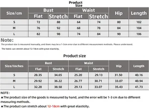 Size chart for halter neck backless dress with CM and Inch measurements for S M L