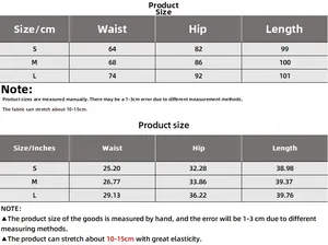 Detailed size chart for women's ruched skirt with waist and hip measurements in cm and inches
