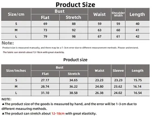 Size chart for women's rib-knit crop tank top with S M L measurements in cm and inches