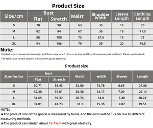 Detailed size chart for short sleeve ribbed bodysuit showing measurements from S to XL