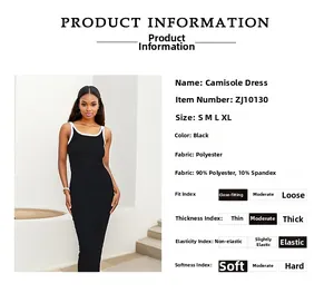 Détail de la robe caraco noire moulante avec bordure contrastée blanche et guide des tailles