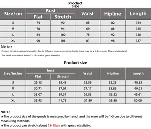 Tableau des tailles avec mesures du buste, de la taille et des hanches pour cette robe