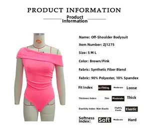 Detail of off-shoulder bodysuit showing slim fit design and premium stretch fabric