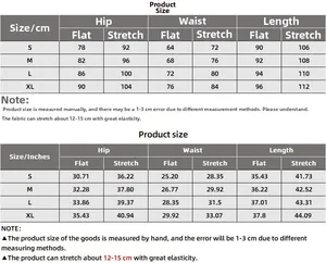 Detailed size chart for high waist ruched midi skirt showing CM and inch measurements