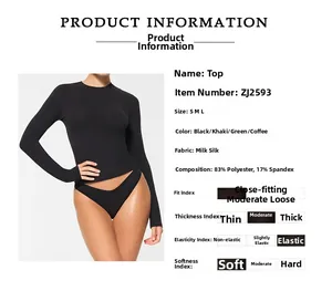 Detailed fabric chart showing the milk silk texture and material specs for the slim top