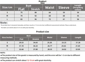 Detailed size chart in CM and Inches for slim fit long sleeve mock neck t-shirt tops
