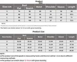 Size chart for slim fit rib-knit bodysuit in cm and inches featuring S to XL measurements