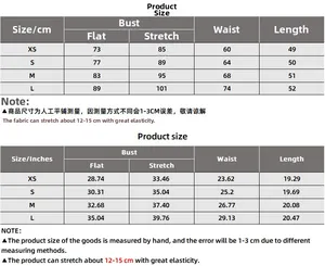 Detailed size chart for sleeveless metal ring vest with bust and length in cm and inches