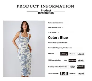 Detail view of floral print midi dress featuring square neck and slim fit side slit design