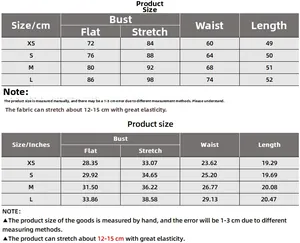 Detailed size chart for halter top showing bust and waist measurements in cm and inches