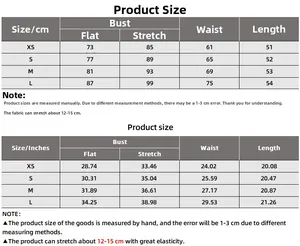 Detaillierte Größentabelle für rückenfreies Neckholder-Top in CM und Zoll, XS bis L
