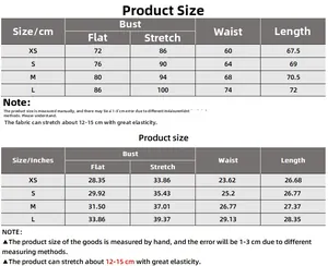 Guide des tailles en CM et pouces pour body sans manches croisé sexy de la taille XS à L