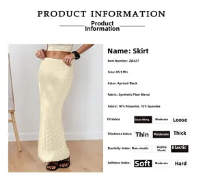 Detail of mesh jacquard apricot midi skirt showing textured fabric and slim fit design