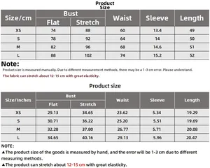 Size chart for women's slim fit T-shirt with measurements in centimeters and inches