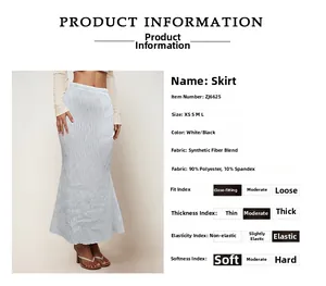 Detail of knitted fishtail skirt fabric texture and elastic material composition