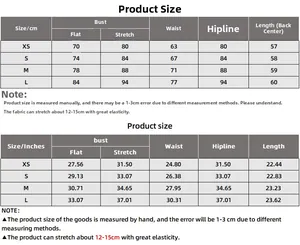 Detailed size chart in CM and Inches for sexy bodycon halter dress from XS to L sizes