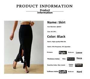 Detail showing elastic high waist and 90% polyester 10% spandex soft fabric composition