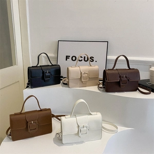Women Vintage PU Leather Shoulder Bag Large Square Buckle Retro Crossbody Handbag For Daily Fashion Commuting Office Bag