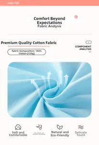 Détail du tissu 100% coton bleu clair montrant la texture respirante et le poids 150g